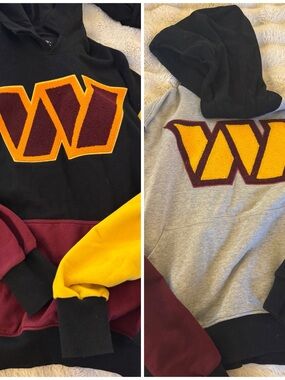 Washington Commanders Varsity Style Colorblock Hoodie with Bold W Patch